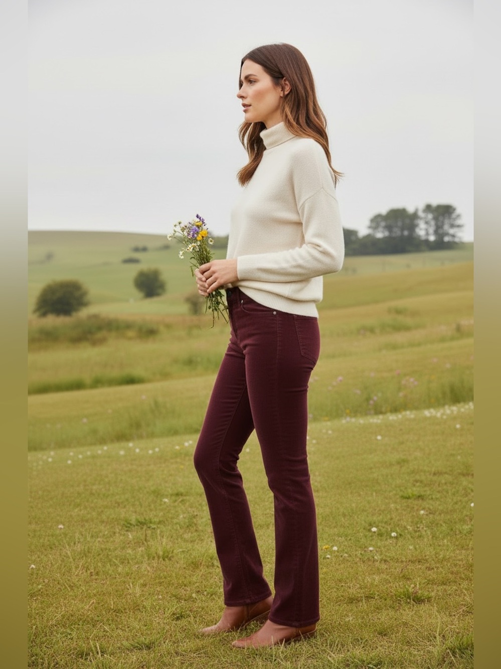 Kut from the Kloth Women’s Wine Boot-Cut Waist approx: Rise approx: Inseam appro